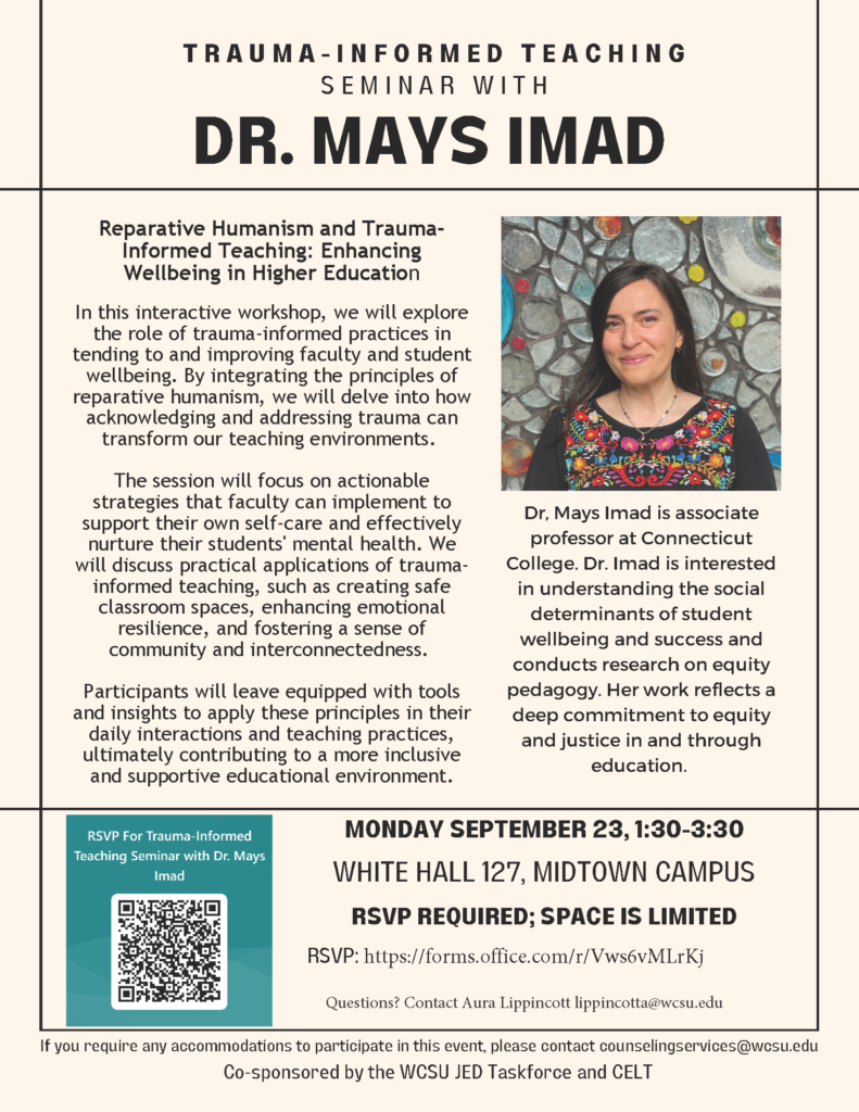 Trauma-informed Teaching Workshop with Dr. Mays Imad