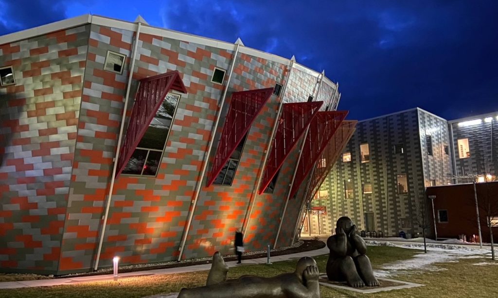 Visual & Performing Arts Center at night