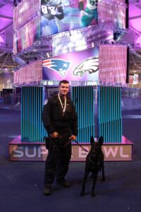 Thomas Simeone as Cover Officer at the 2018 Super Bowl LII in Minneapolis, Minnesota.