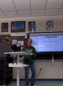 Colleen Peterson in her New Milford High School Classroom.